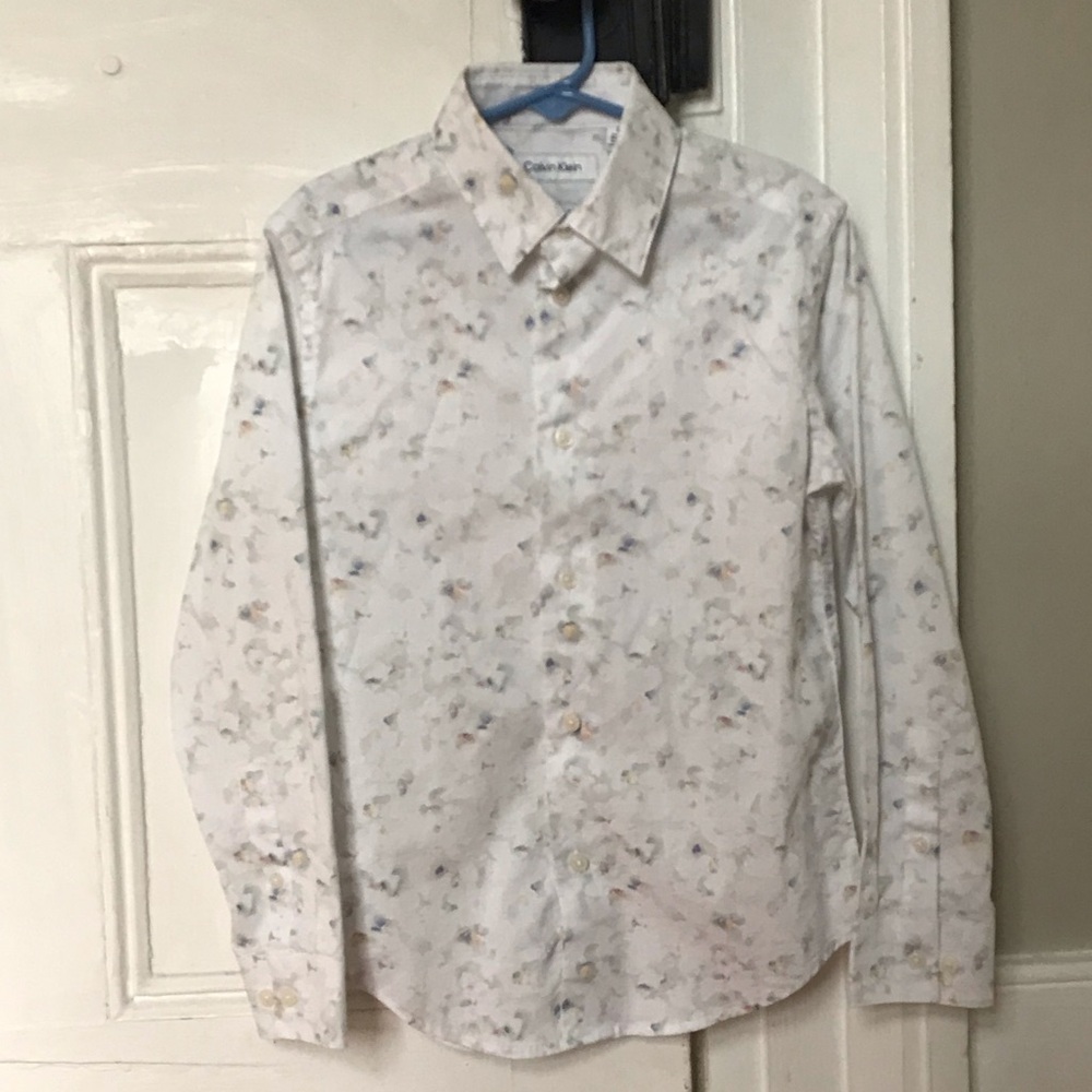 Calvin Klein Boy's White Floral Shirt